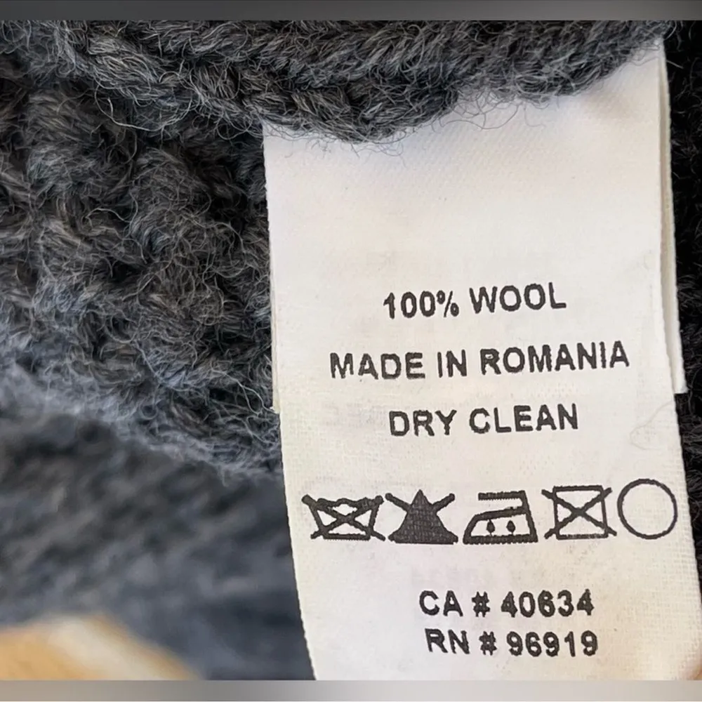 Marc Jacobs Aran Knit Wool Sweater Charcoal Chunky Cable Pullover small - Image 11