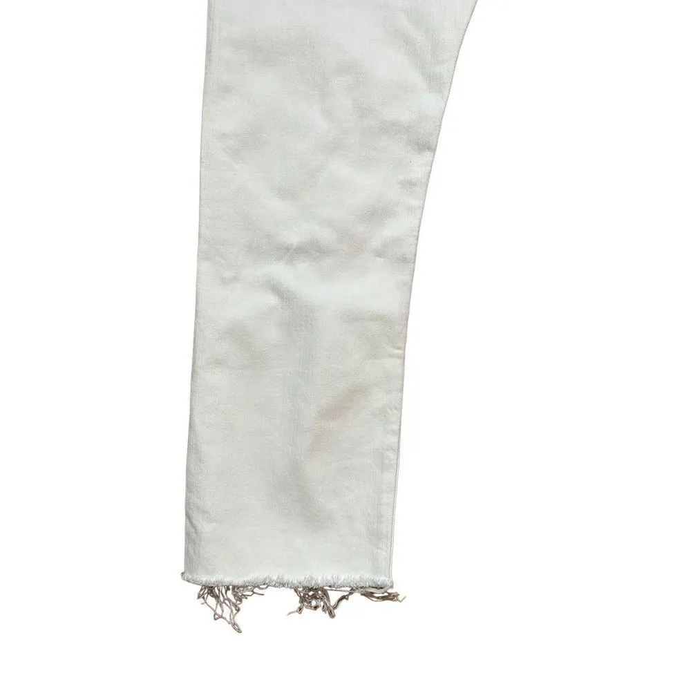 Current/Elliott The Boyfriend in Sugar Destroy mid rise distressed white jeans - Image 6