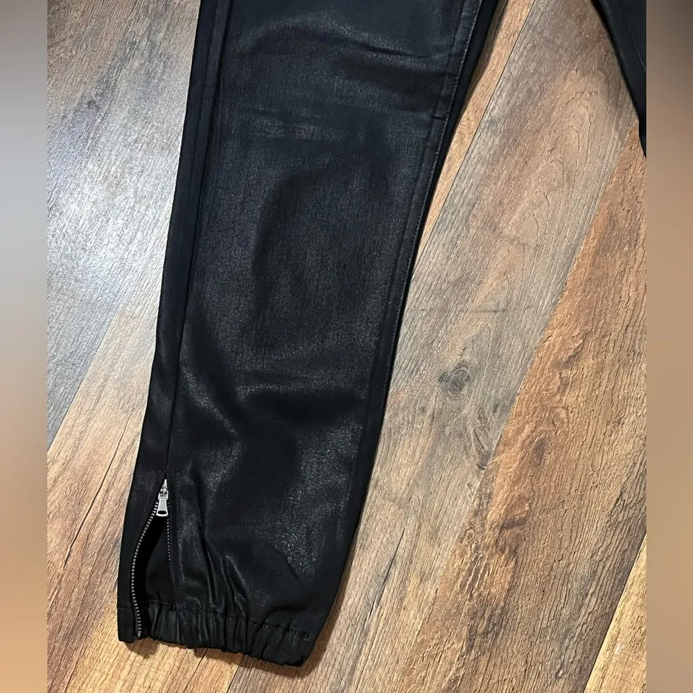 PAIGE woman black fog Mayslie luxe coated jogger style pants, SZ 25 - Image 8