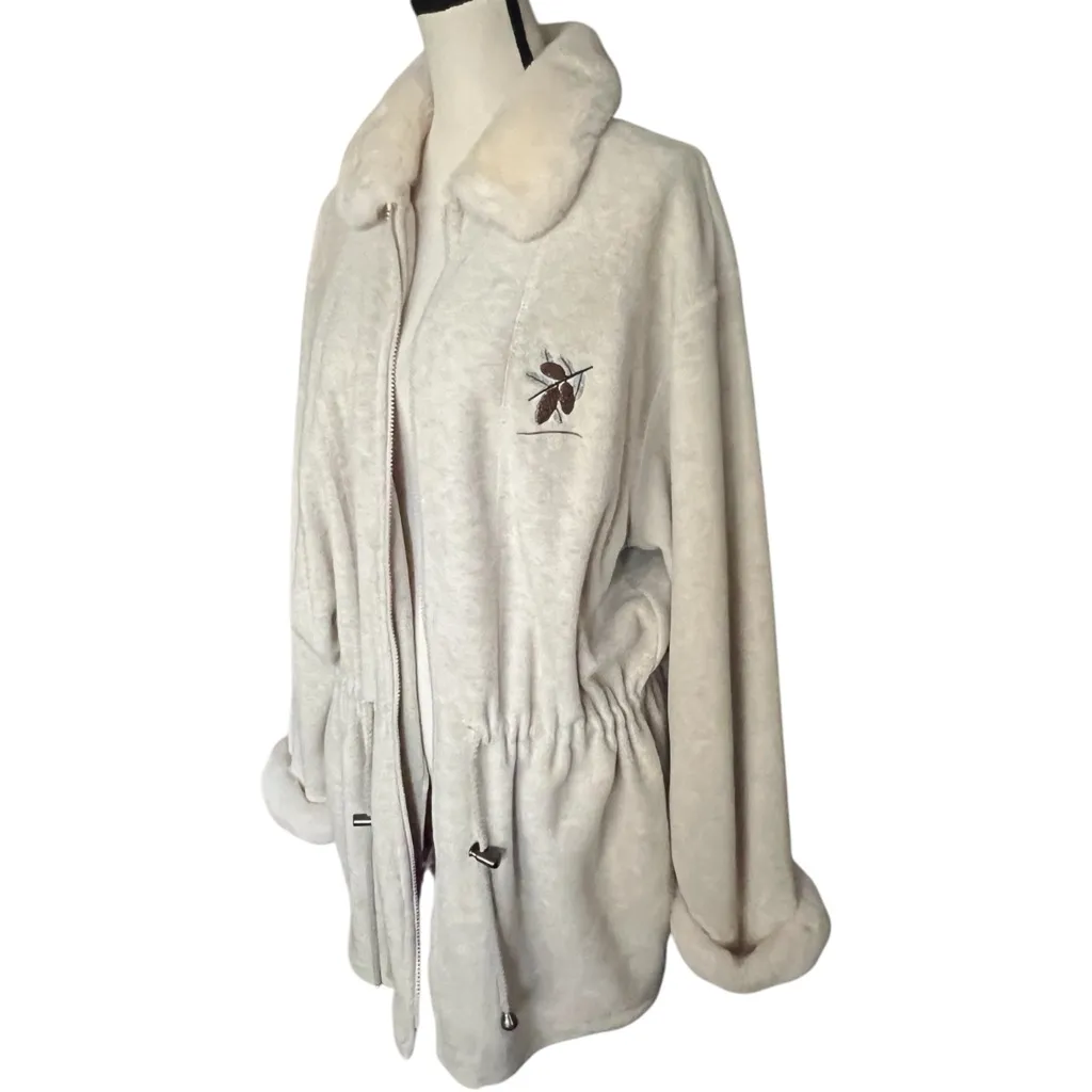 Cityscape Fleece Cinched Waist Zipper Pine Cone Jacket. SZ. XL. - Image 2