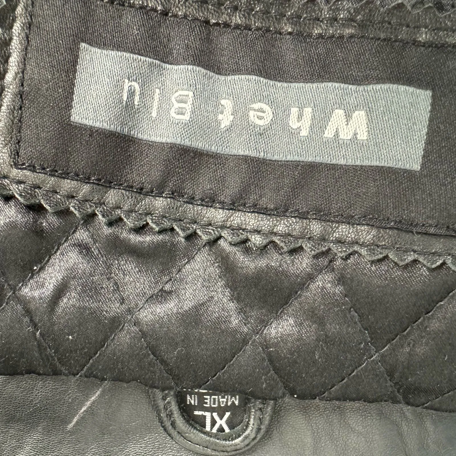 Vintage Leather Button Blazer Jacket Black Whet Blu Size XL - Image 8