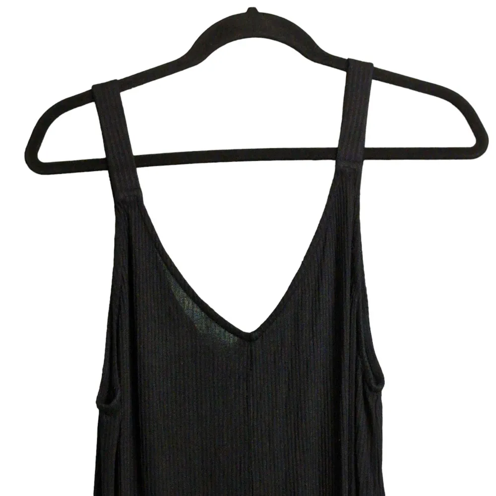 Eberjey Elon Relaxed Rib Jumpsuit Black V-neck Relaxed Fit Loungewear M - Image 3