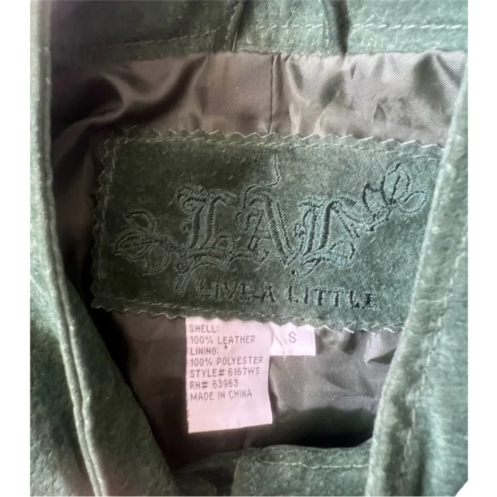Live A Little Green Suede Moto Jacket | Small - Image 5