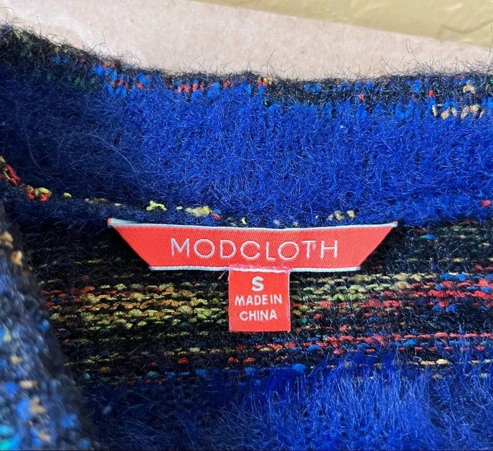 ModCloth Fuzzy Stripe Open Front Cardigan - Image 6