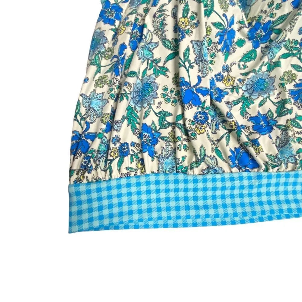 Lands’ End Woman’s 22W Padded Blouson Swim Tankini Lotus Floral Gingham Tank Top - Image 5