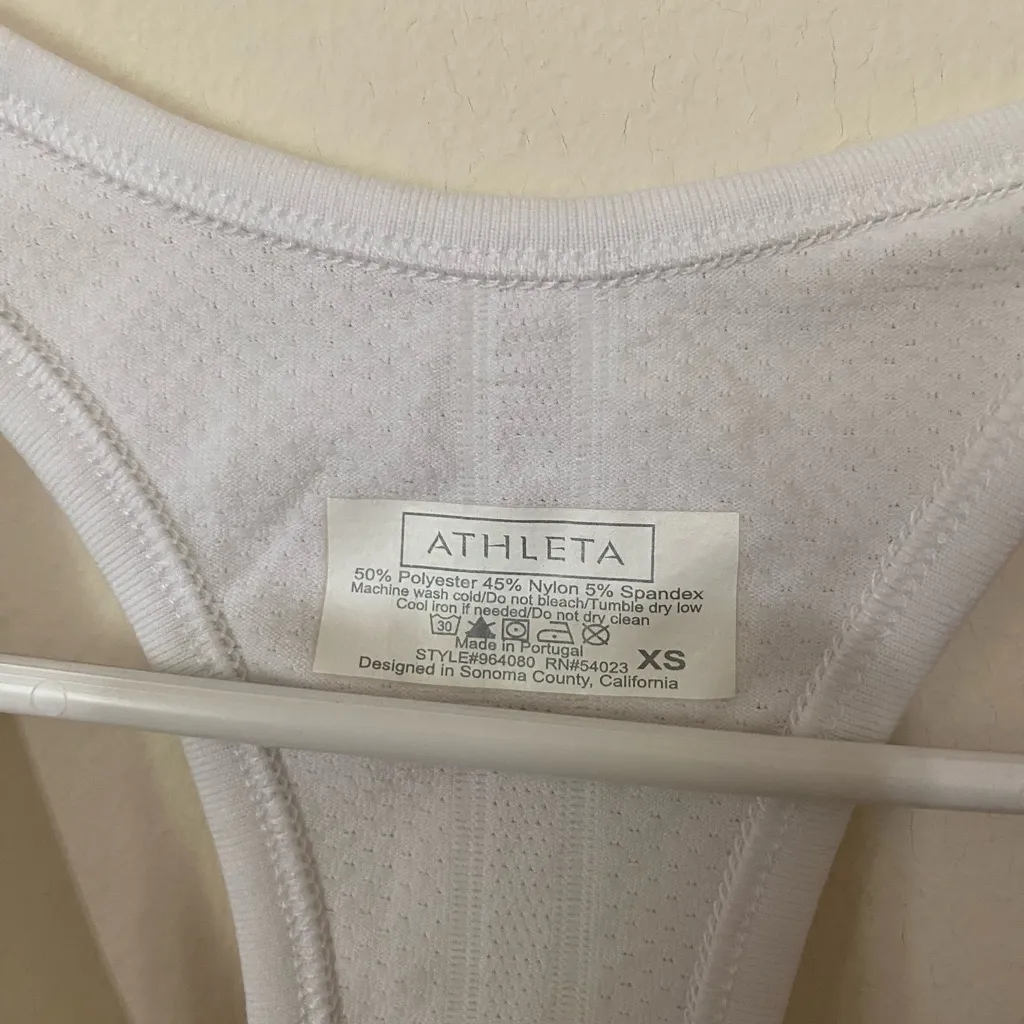 Athleta White Fastest Track Athletic Racerback Tank Top Size XS - Image 4
