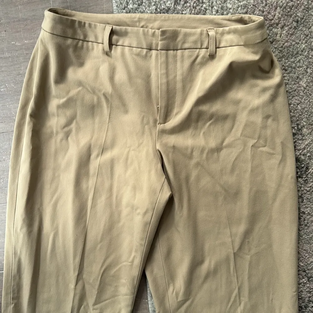 Nine West Women's Light Khaki Dress Cyndi Straight Leg Pants Sz 4 - Image 2