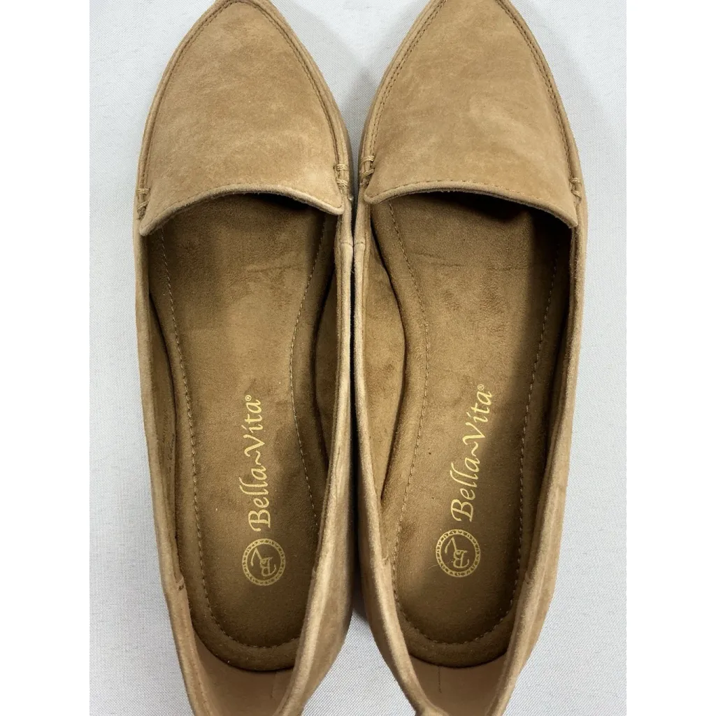 Womans New Bella Vita Slip On Suede Loafers Tan 9 N Pointed Toe - Image 5