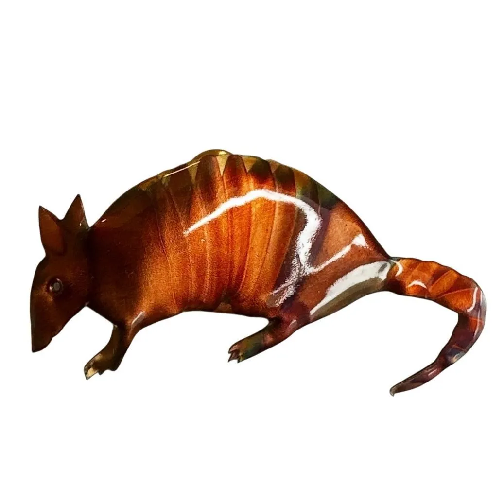 Vintage Copper Armadillo Brooch Hand - Image 6