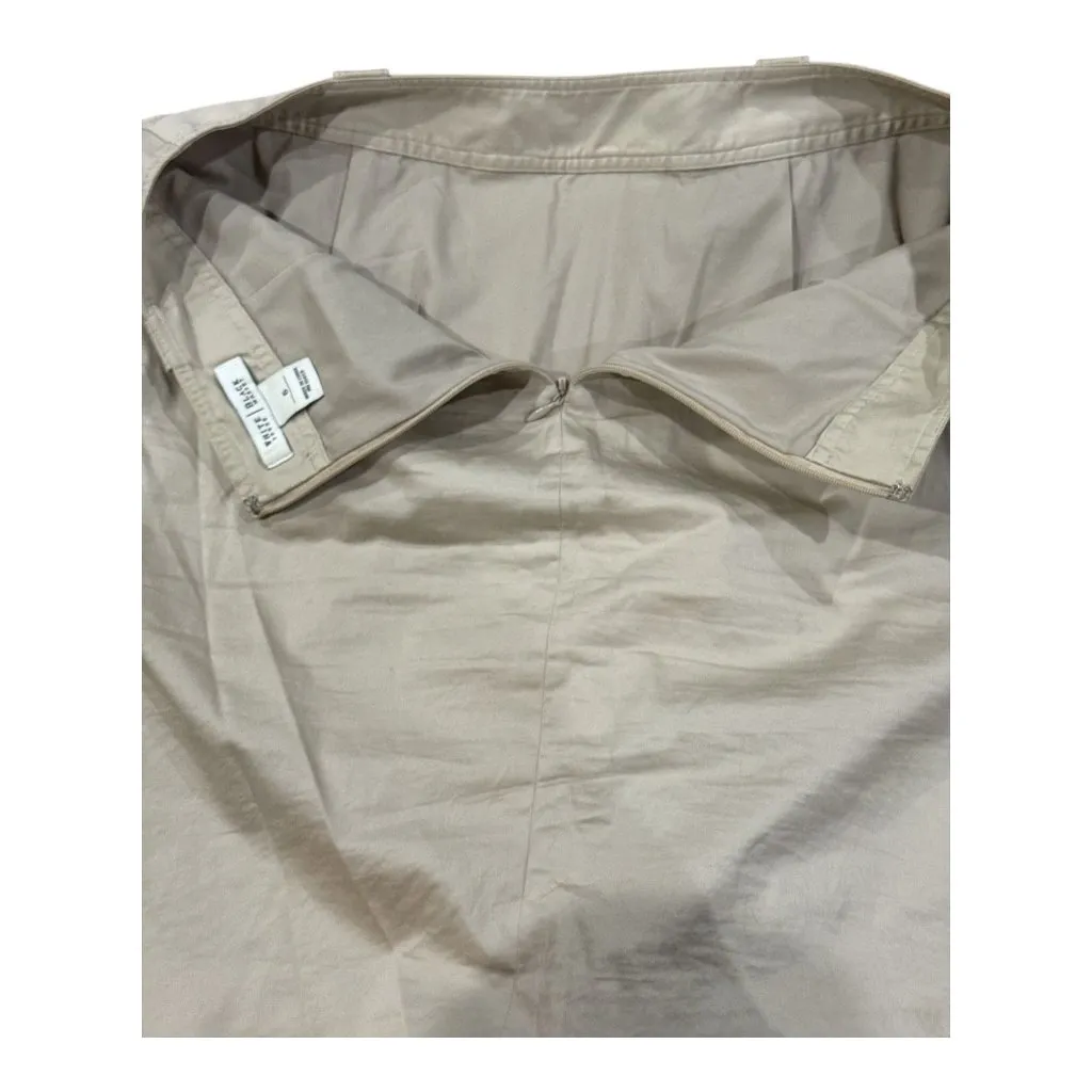 White House Black Market Womens Beige A-Line Skirt Size 6 Cotton Blend Button Detail - Image 8