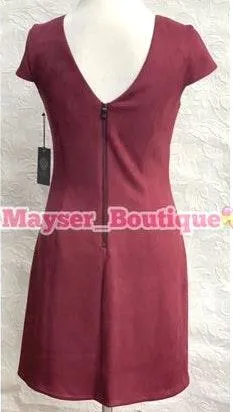 💝Faux Suede Maroon Dress NWT - Image 4