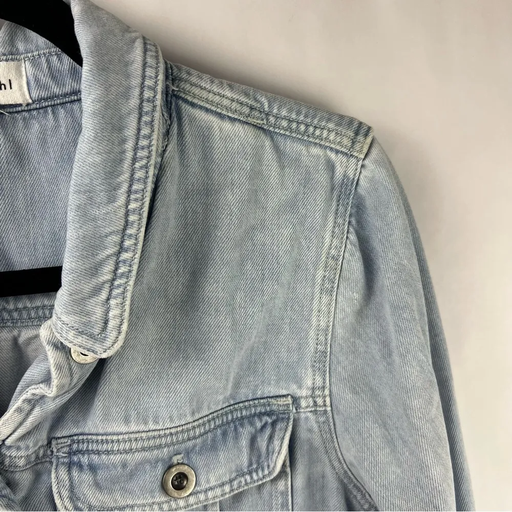 Bella Dahl Cropped Light Wash Denim Jacket Cotton Tencel Utility Western - Image 5