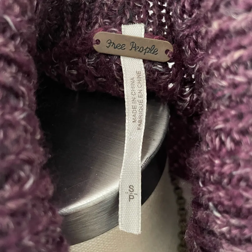 Free People Dylan Tweedy Turtleneck Pullover Sweater purple small - Image 5