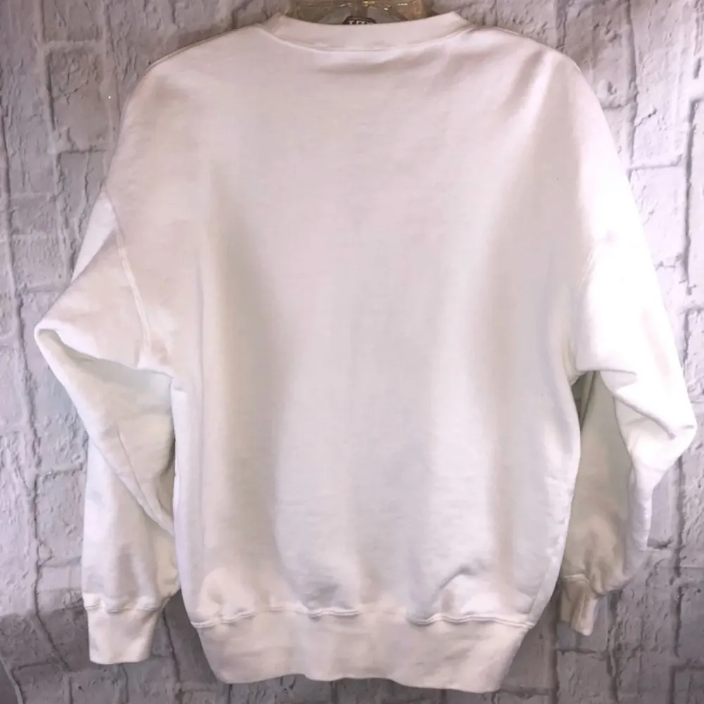 GET For Wankun Development Santa Claus Face White Vintage Sweatshirt Size Medium - Image 2