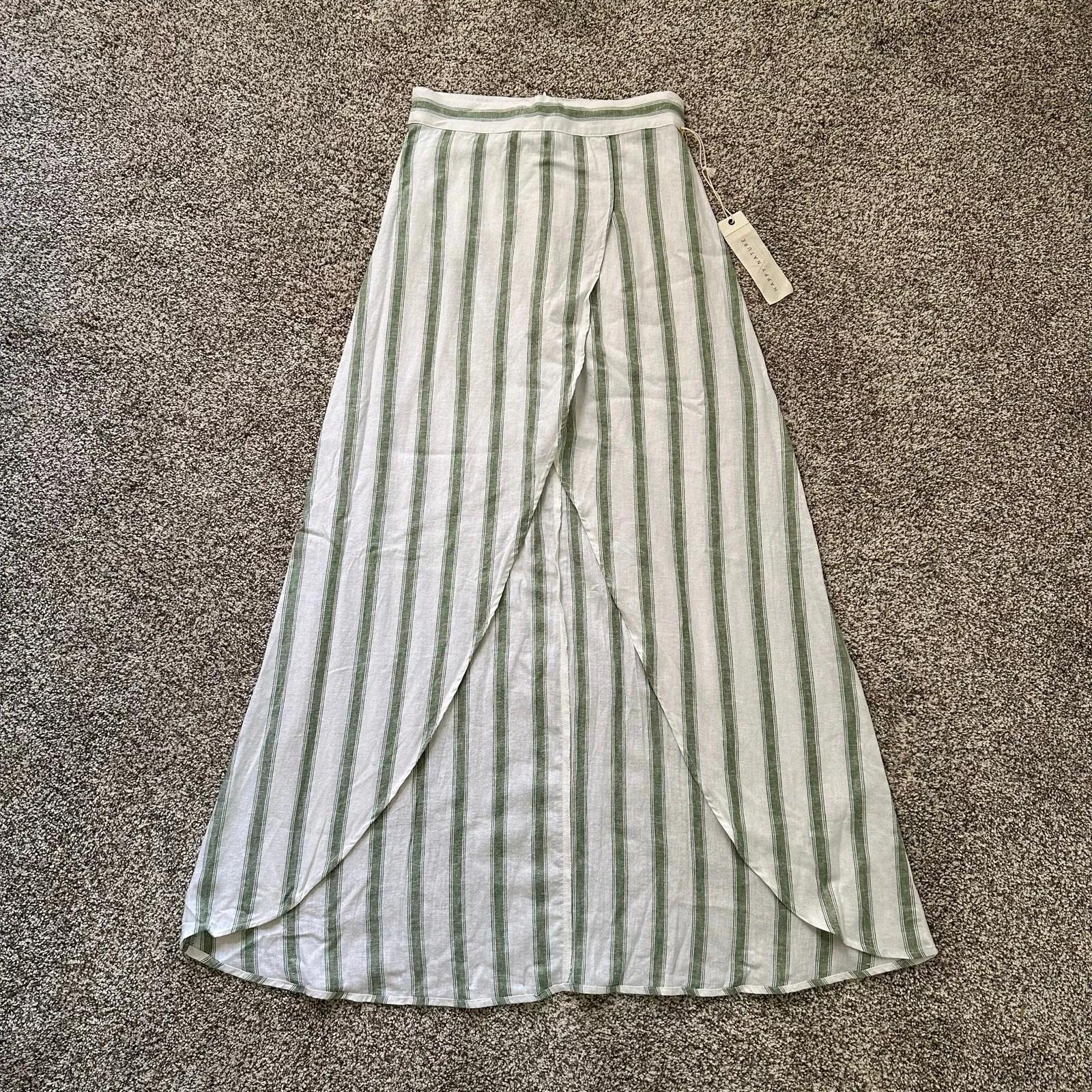 Happy x Nature white & green striped hi - Image 2