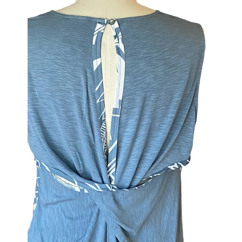 DOLAN Blue & White Sleeveless Backless Summer Blouse ~ Women's Size MEDIUM - Image 5
