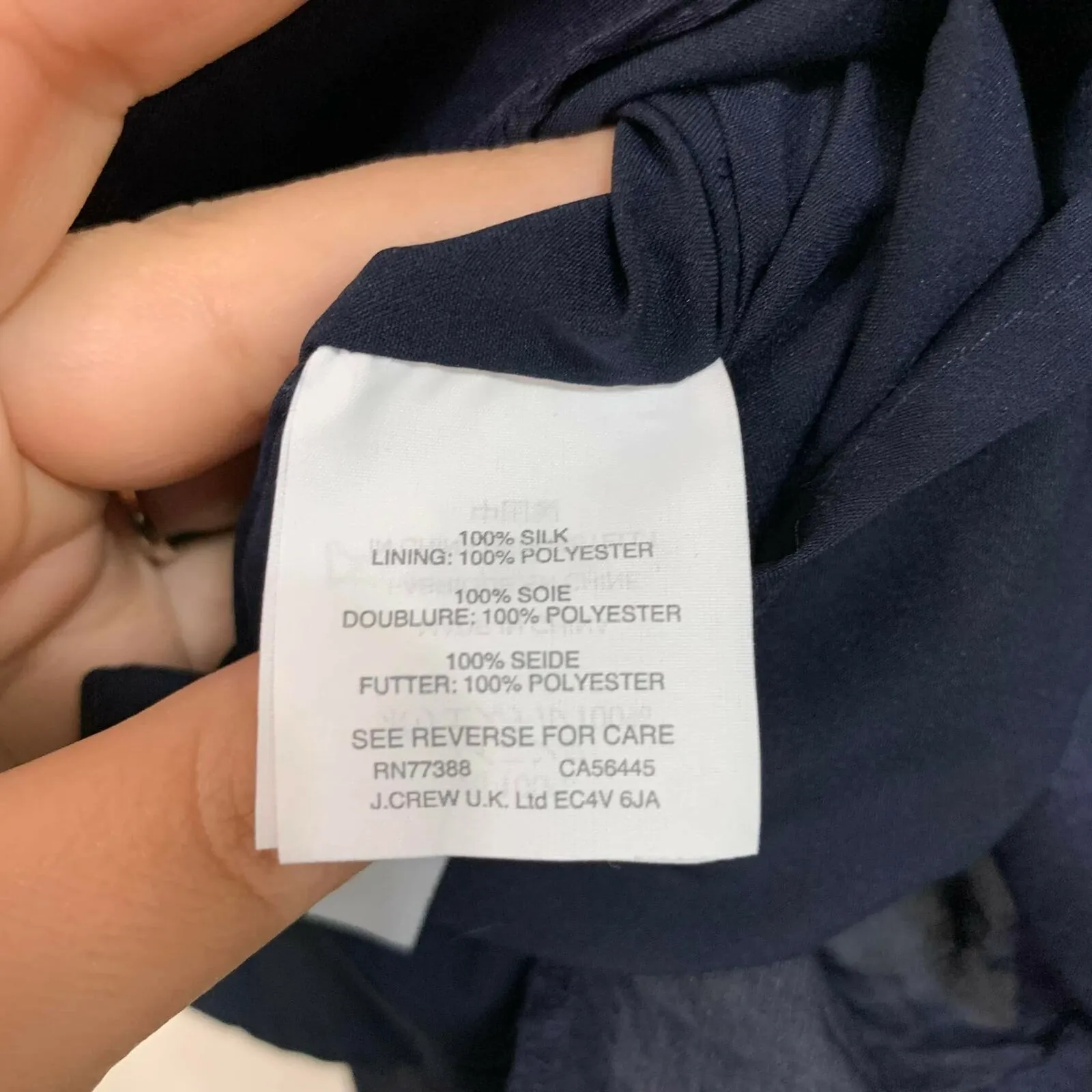 J.CREW Navy‎ Peplum Silk Tie Top Size 4 #G5365 Blue - Image 4