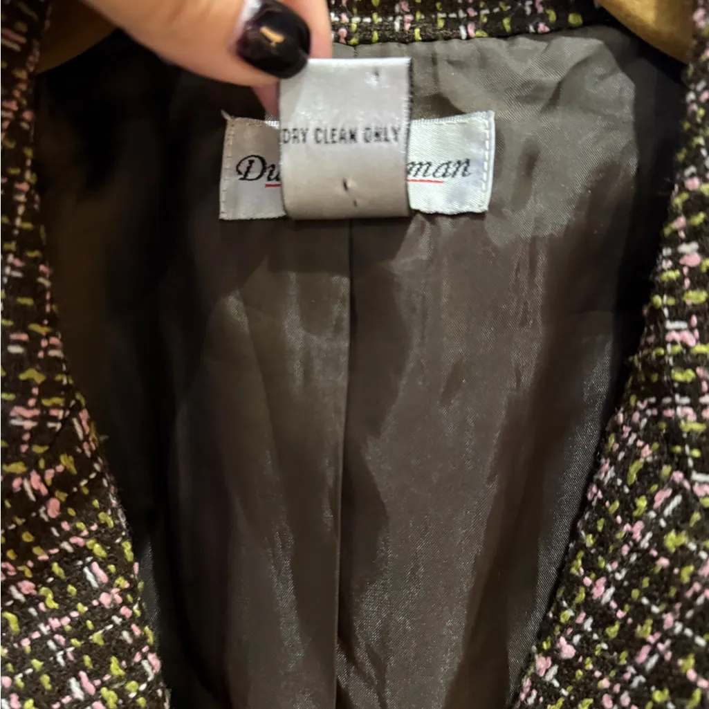 Women’s tweed blazer jacket size 16 W Brown - Image 5