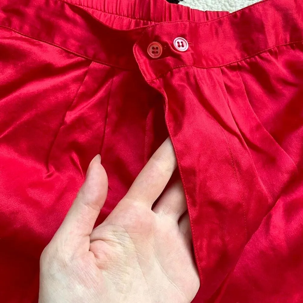 Vintage Red Silk PJ Shorts Size M - Image 3