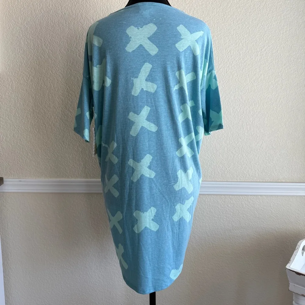 Blue Oversized Irma Tee XXS LuLaRoe Simply Comfortable Boxy Fit Top NWT Tunic - Image 2