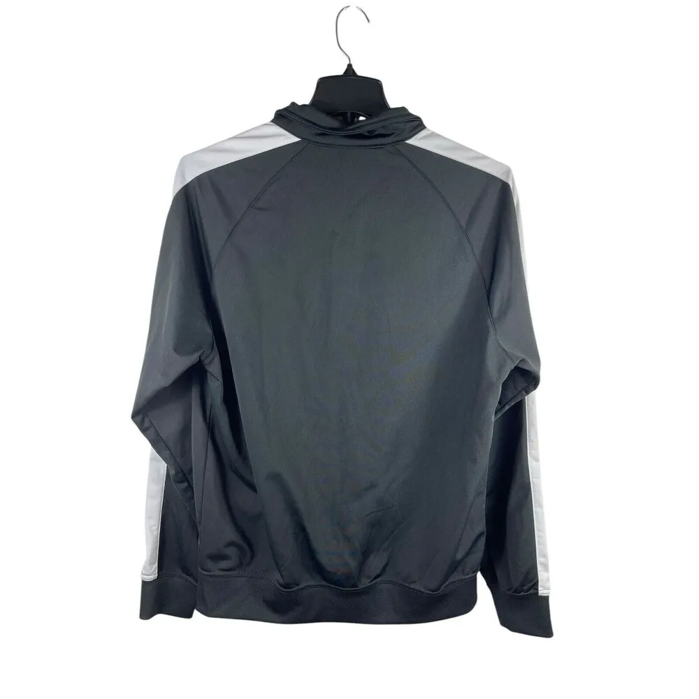 VTG Nike Black White 90s Y2K Track Zip Up Jacket L - Image 2