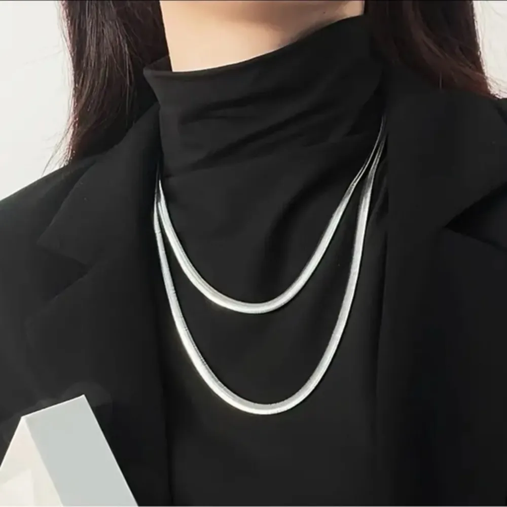 Flat Snake Bone Chain Size 17” NWT Silver - Image 3