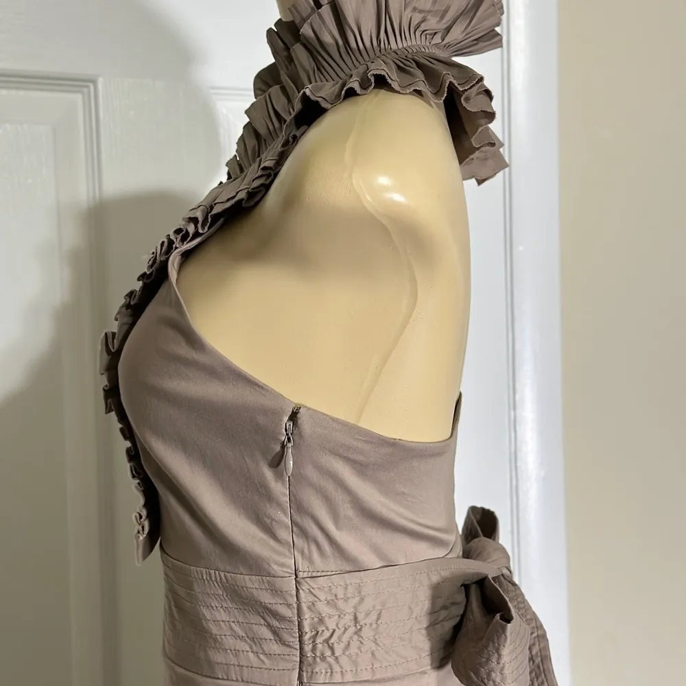 BCBG Maxazria Black Ruffle Halter Dress Size 0 - Image 5