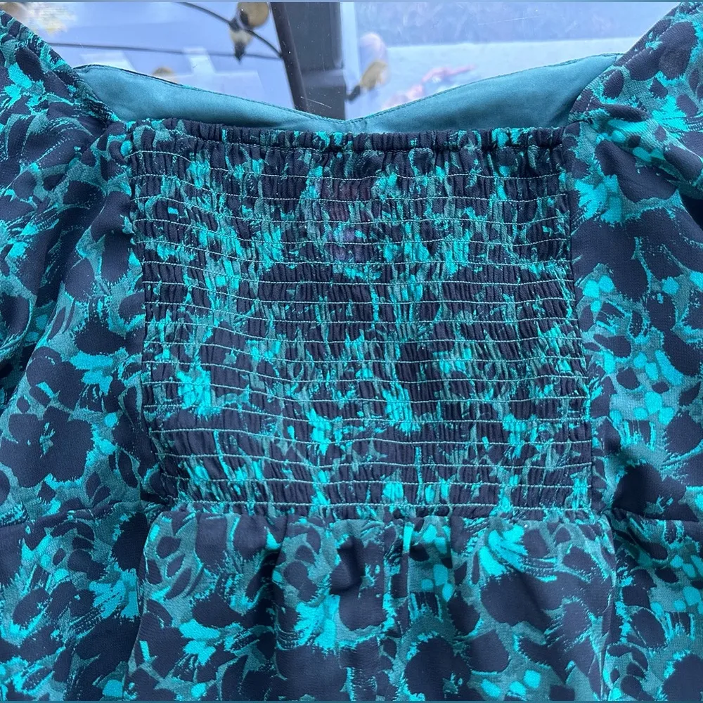 Isabel Maternity Floral Chiffon Long Sleeve Corsetry Top in Green/Black Size XXL - Image 14