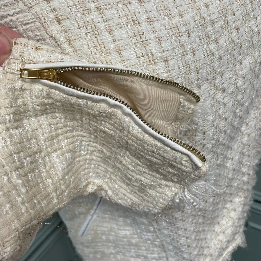 Ark & Co tweed jacket top size M zip up faux leather accents - Image 3