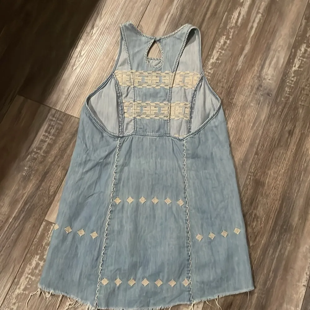 Free People Aztec chambray festival dress medium - Image 7