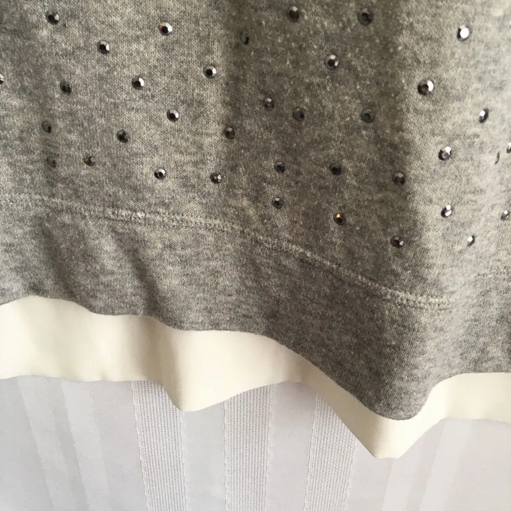 Forever 21 Studded Short Sleeve Blouse Gray Large - Image 5