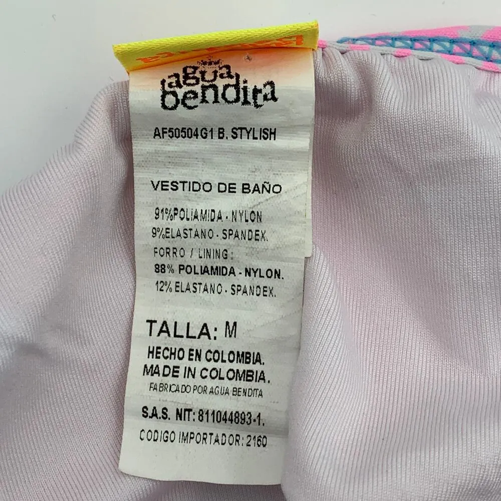 Agua Bendita Bikini Bandeau Star Print Orange Size M - Image 11