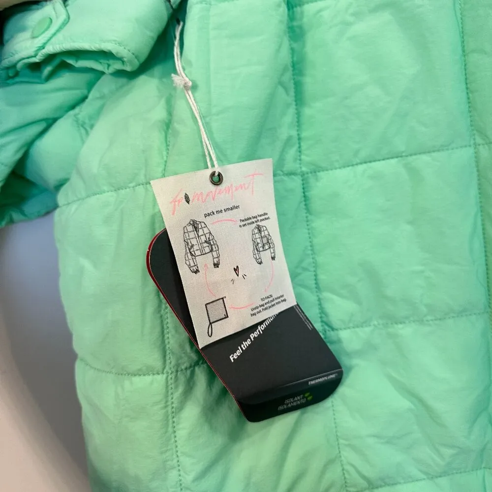 FREE PEOPLE Movement Pippa Packable Puffer in Bright Jade Size Medium NWT Green - Image 9