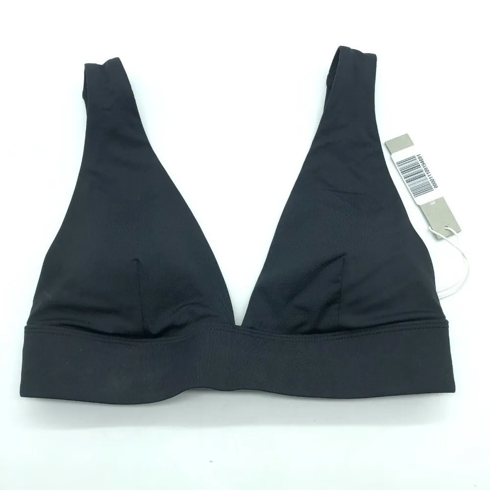Everlane The Triangle Bikini Top Removable Pads Tie-Back Stretch Black XS - Image 4