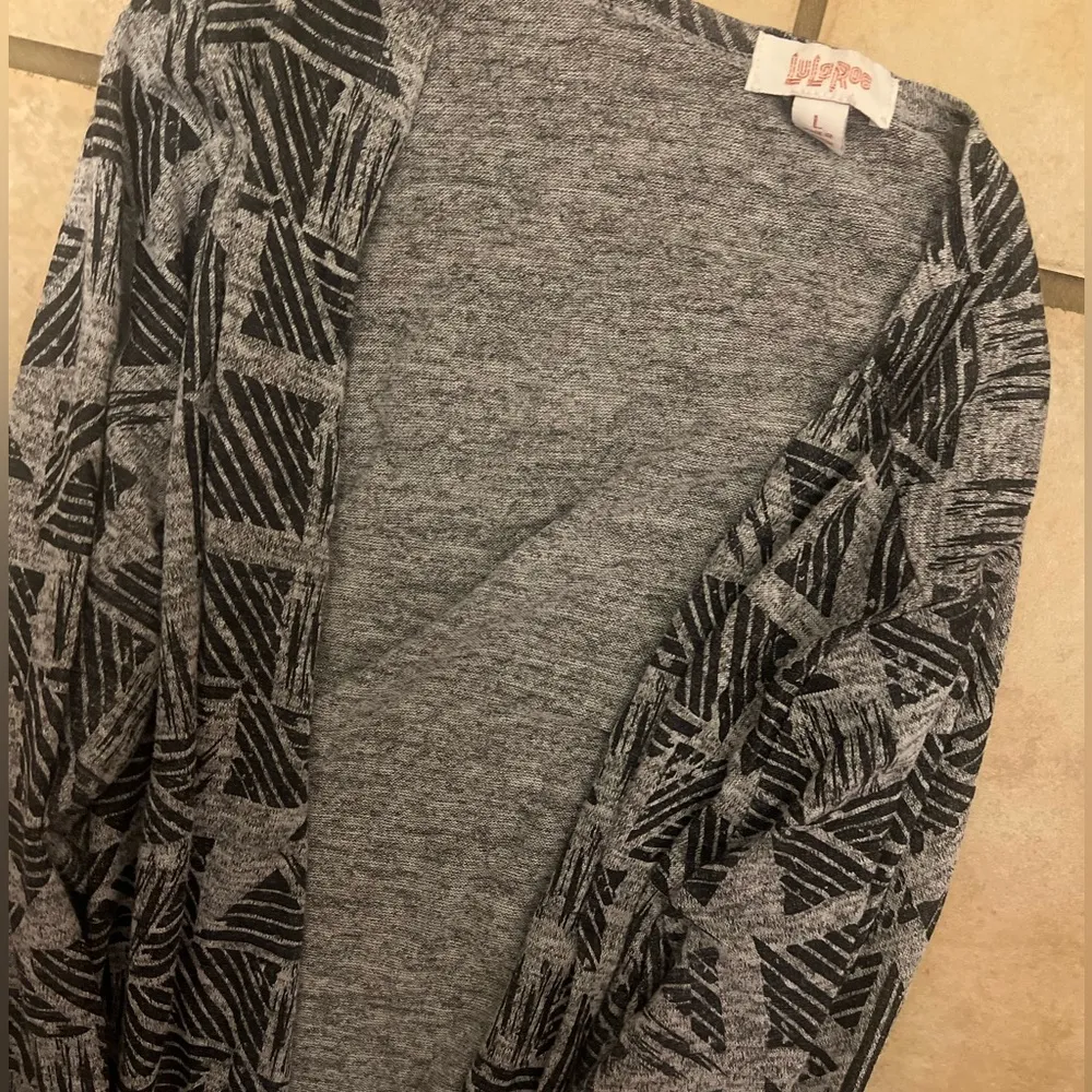 Womens Lularoe black gray long sleeve duster - Image 2
