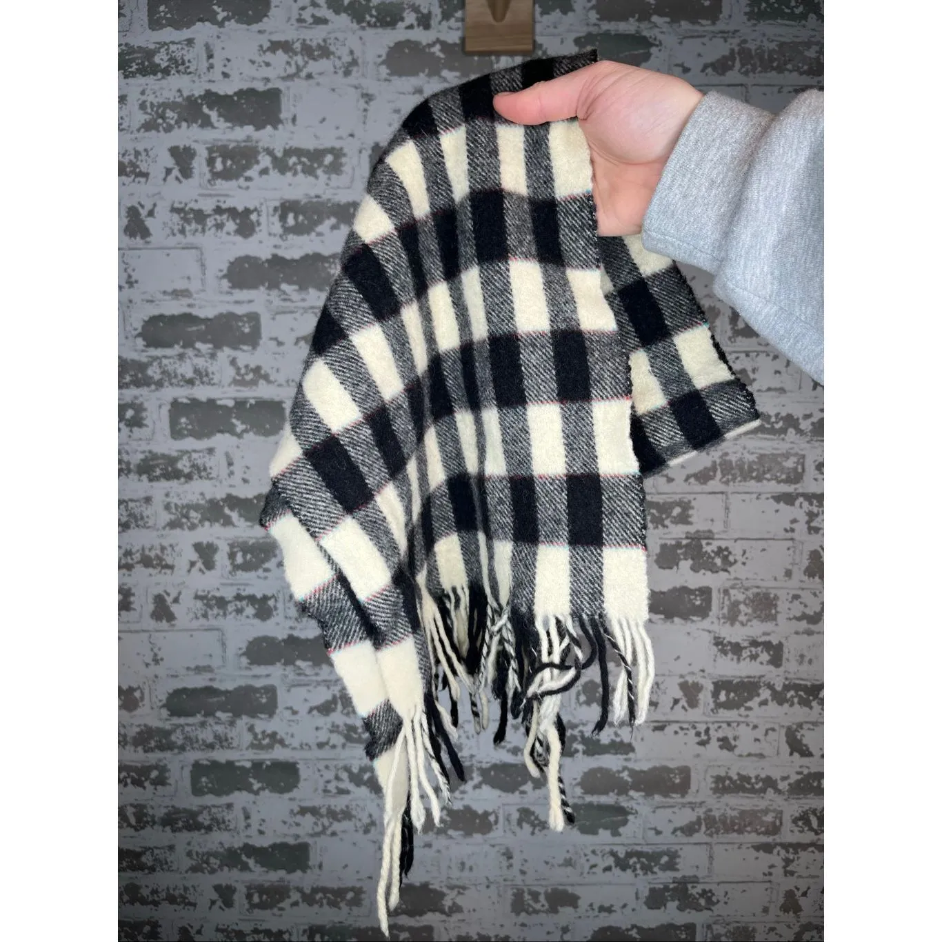 Lee Wright | plaid lambs wool scarf made in italy Black - Image 7