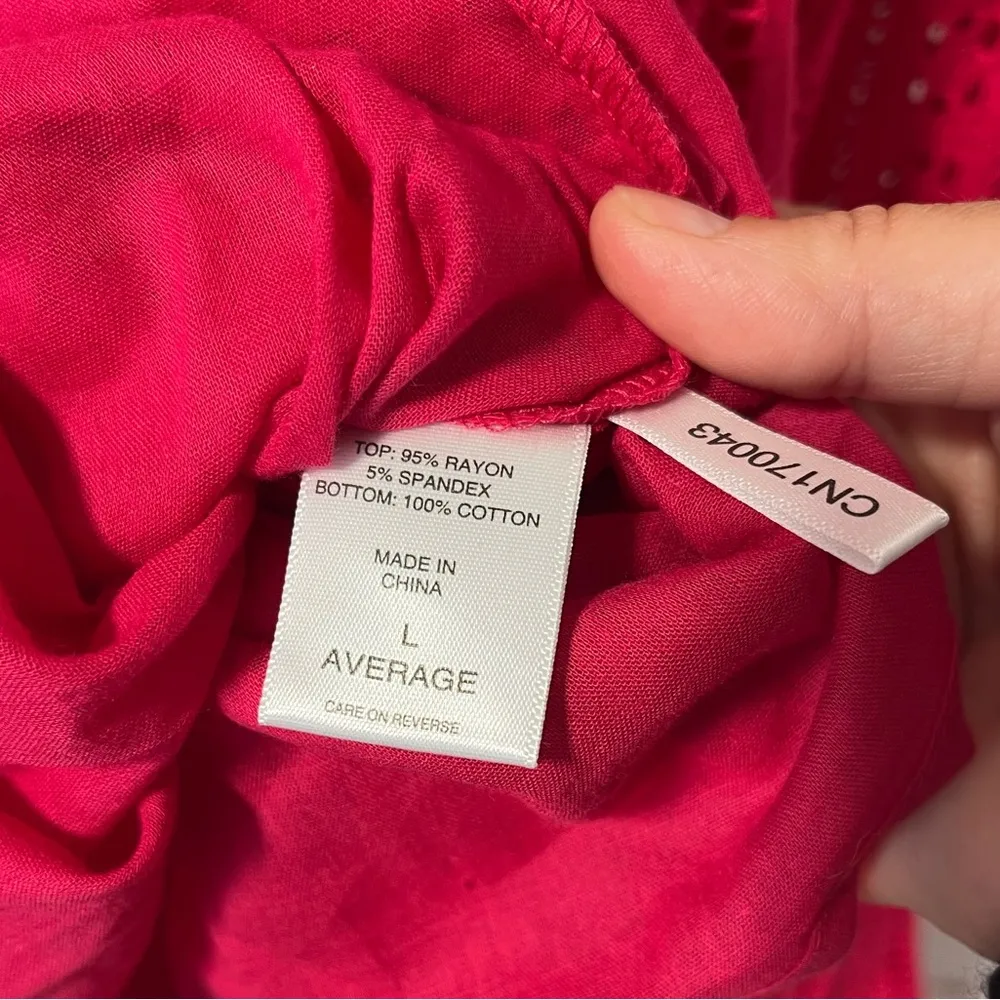 NWT Strapless crochet red pink maxi dress size Large - Image 3