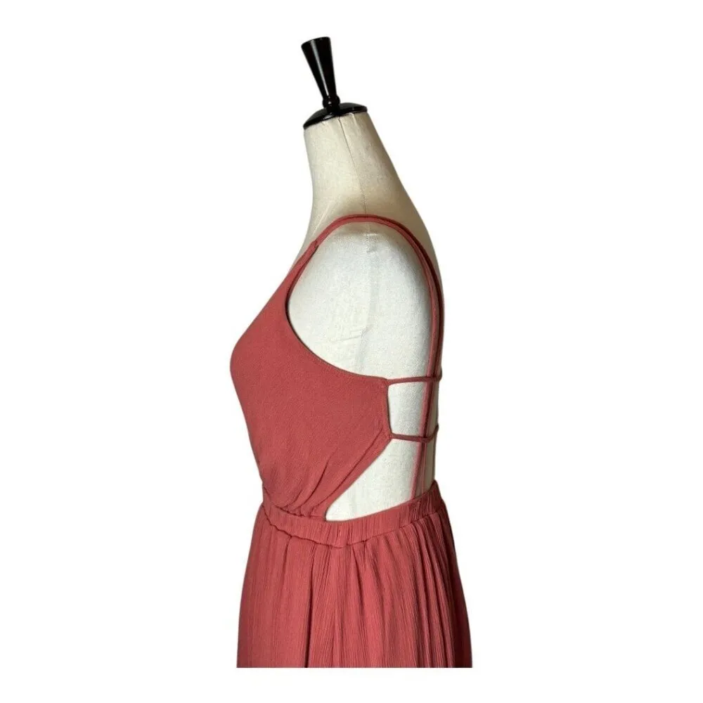 Lulus Dress Women‎ Small Rusty Rose Lost In Paradise Cut Out Maxi Dress Party - Image 7
