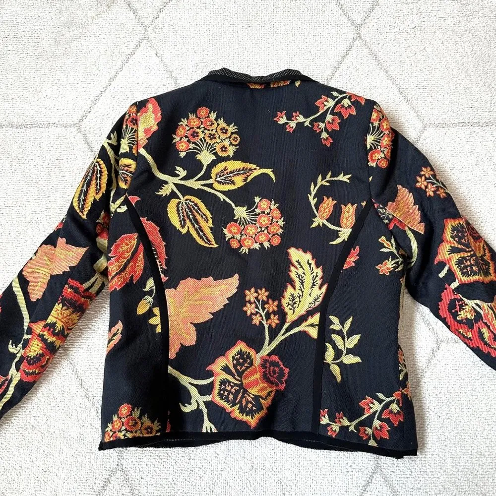 Vintage Canvasbacks Floral Brocade Tapestry Single Button Blazer Sz 12 - Image 2