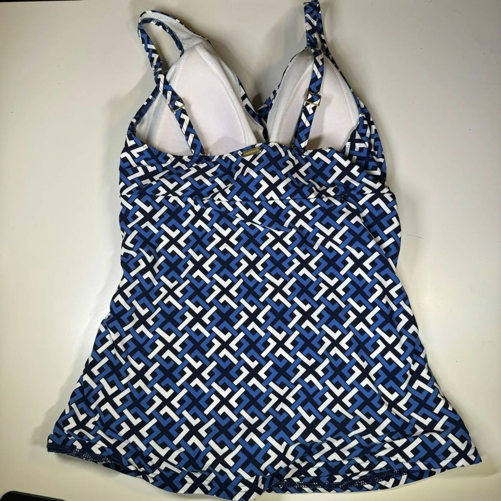 Lands End Faux Wrap Flattering Tankini Top Adjustable Straps Women’s Size 6 - Image 3