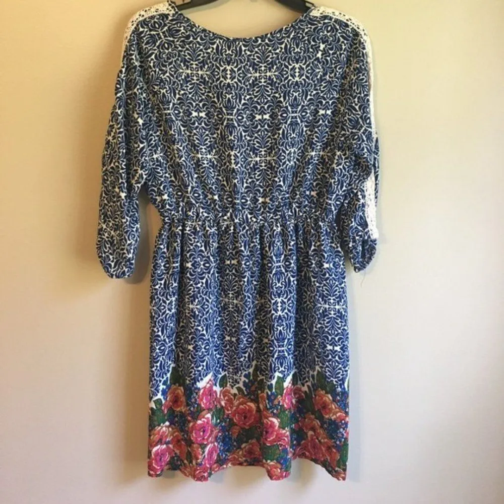 Red camel medium blue dress - Image 2