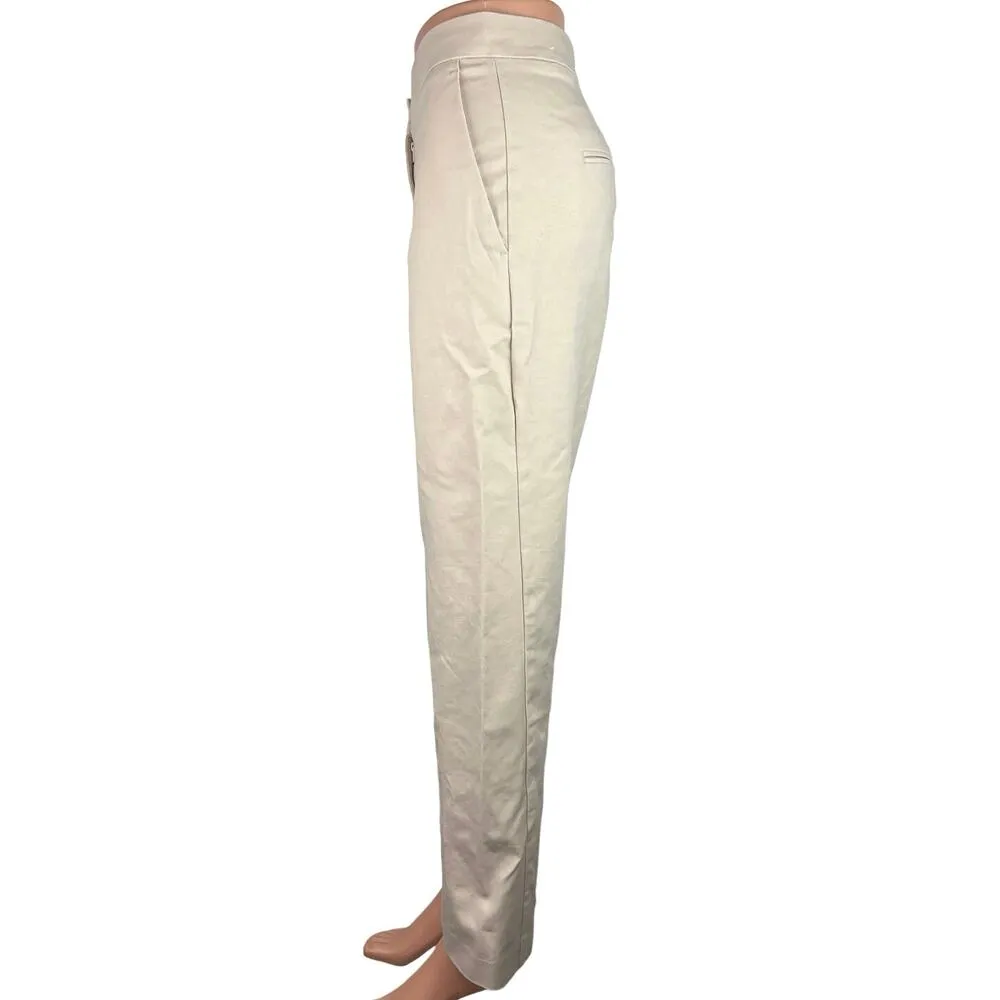 Ann Taylor White High Rise Flat Front Career Straight Leg Dress Pants Size 10 - Image 2