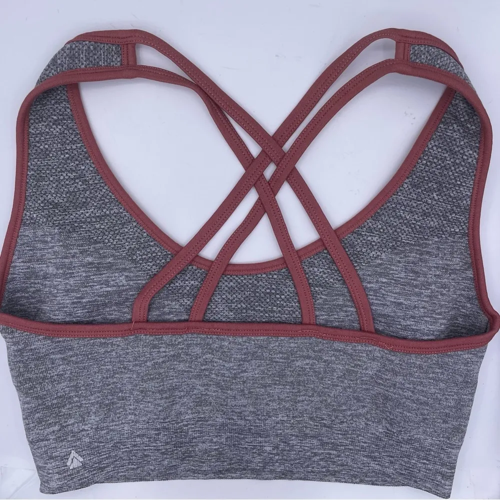 Cali Sport strappy breathable stretchy gray sports bra women Size Medium - Image 10