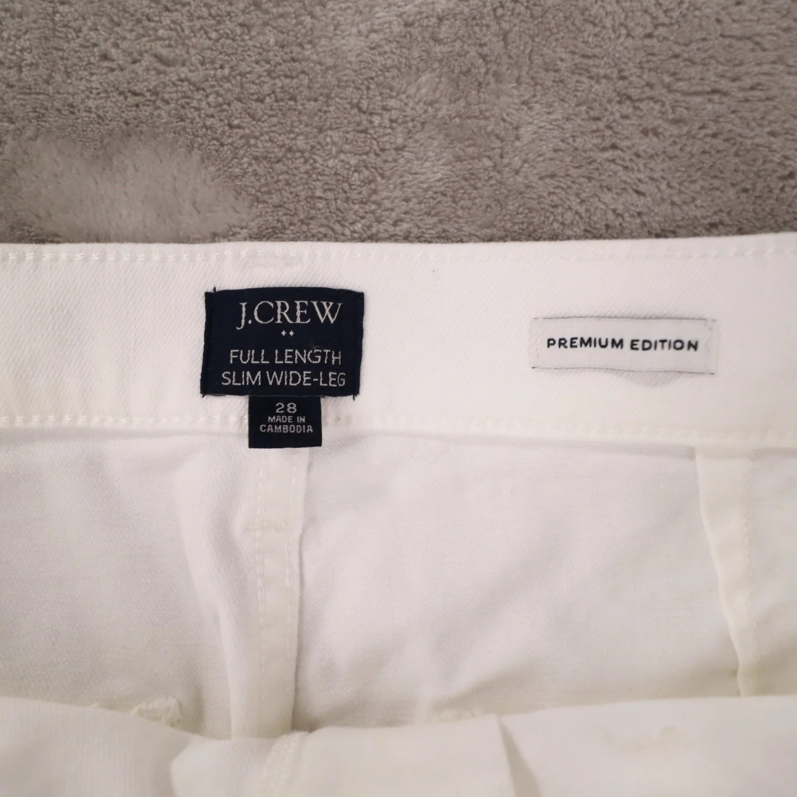J. Crew White Full Length Slim Wide Leg Denim Jeans Women's 28 CG417 - Image 3
