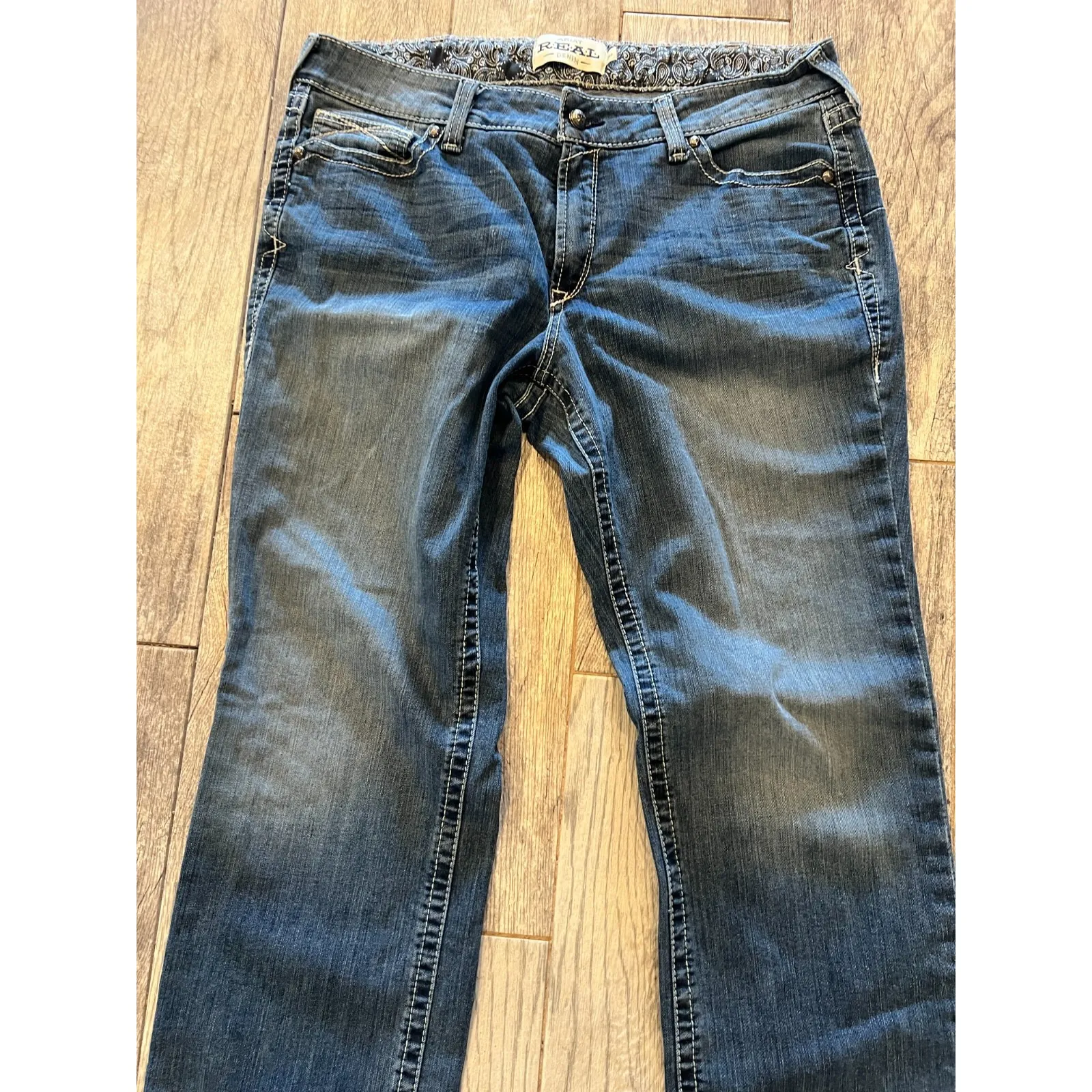 Ariat Real Denim Jeans size 34R 34 Regular Mid‎ Rise Straight Leg Western Womens - Image 14