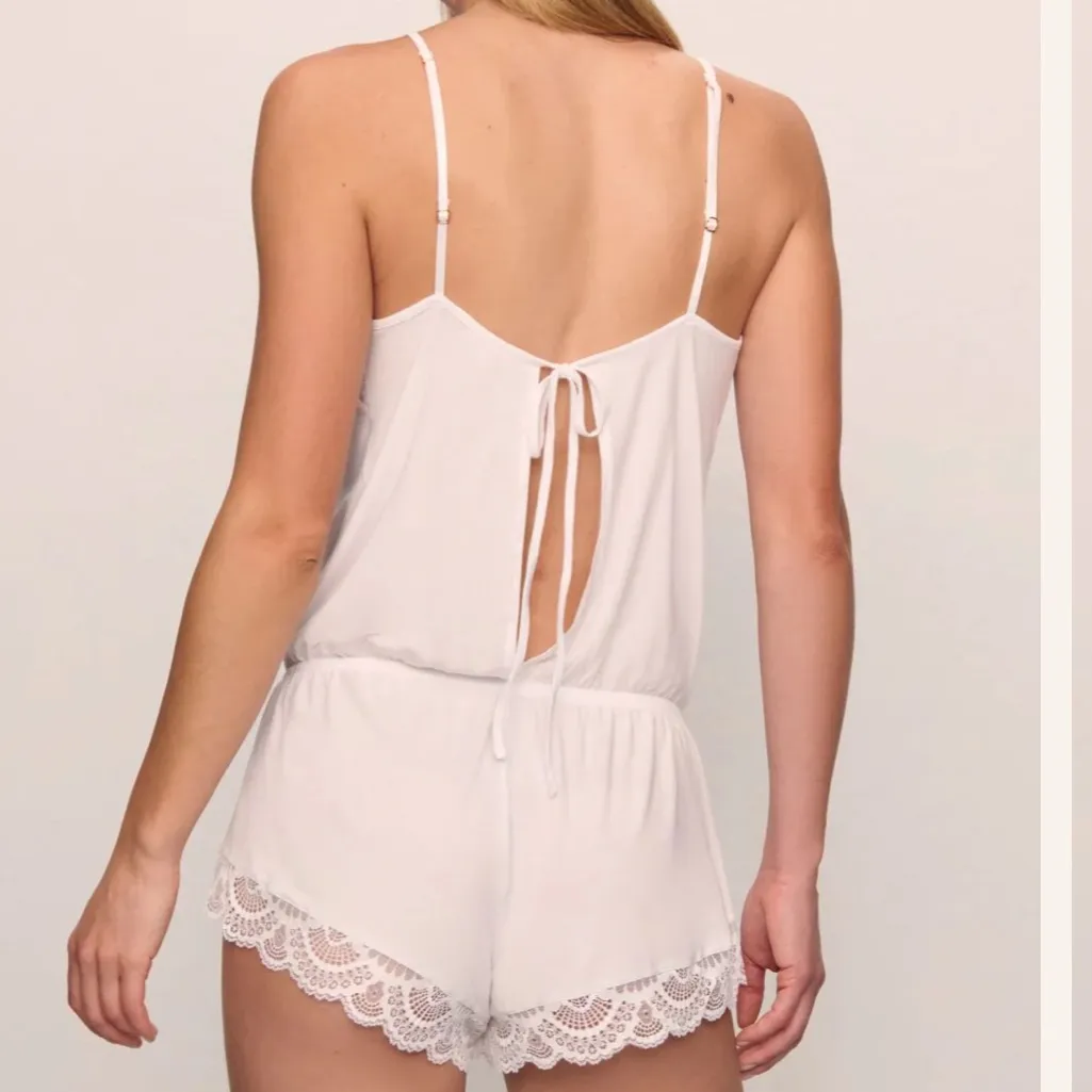 EVERJEY Mariana TENCEL Modal RomperIn White Size Small NWT - Image 2