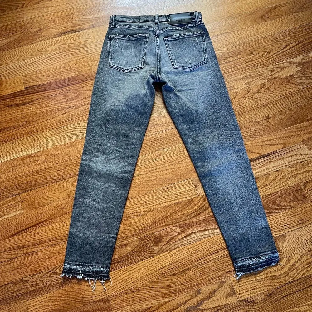 Moussy Vintage Jeans Womens 24 Blue Howa Distressed Japan Taper Stretch‎ Gray - Image 2