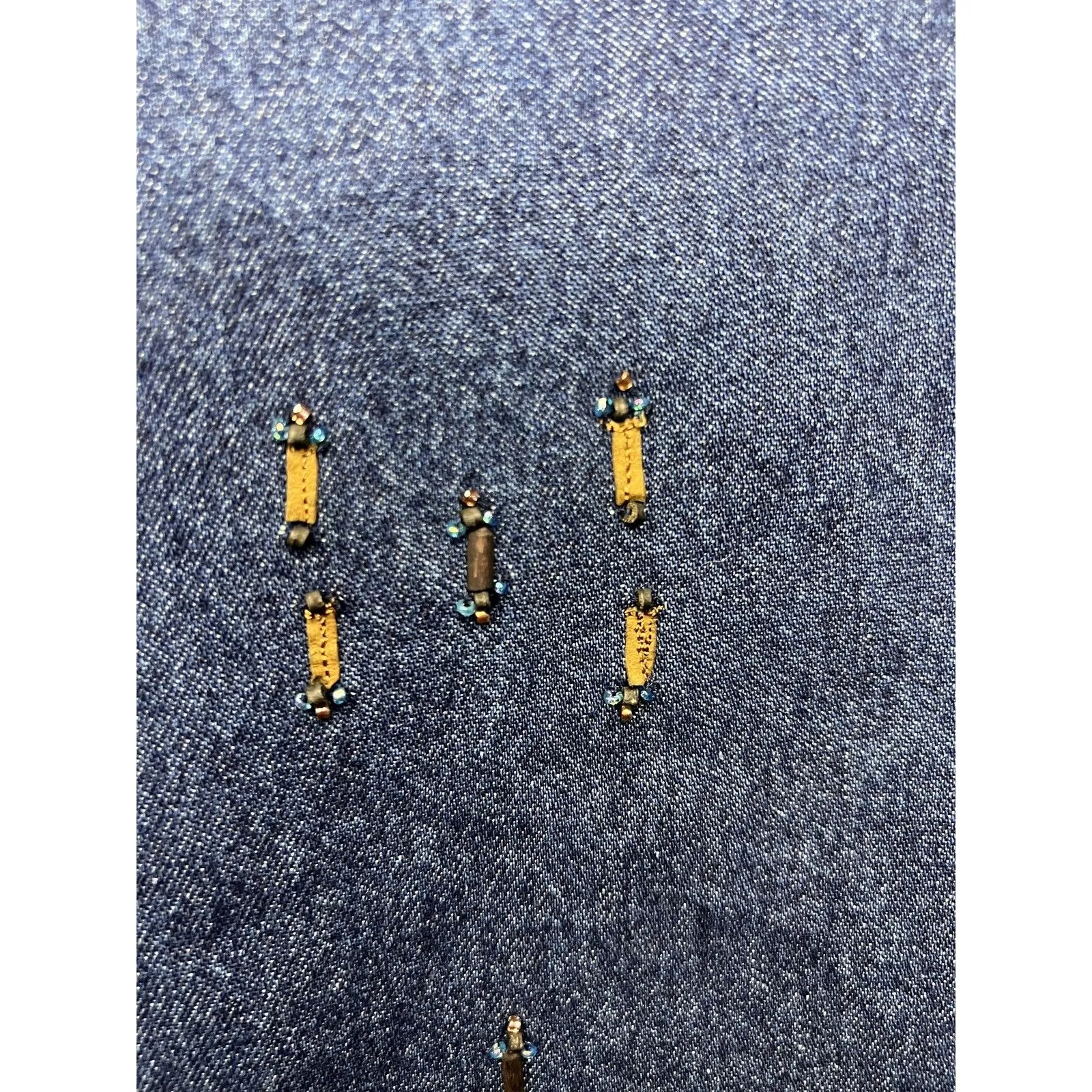 Parsley & Sage Dress Womens Large Blue Denim Beaded Hem Tank Maxi Sleeveless - Image 4