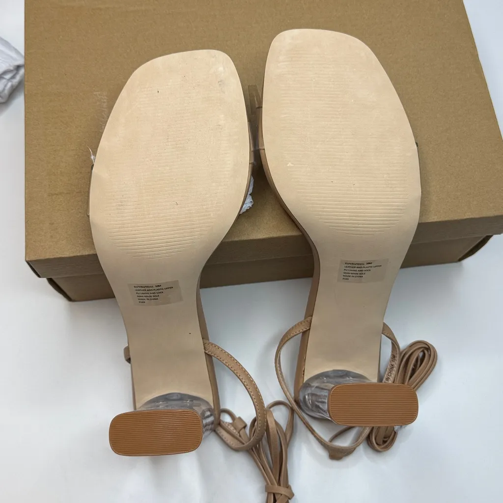 Steve Madden Women's Elvy Ankle Wrap Dress Sandals- Tan - Size 10 - Image 8