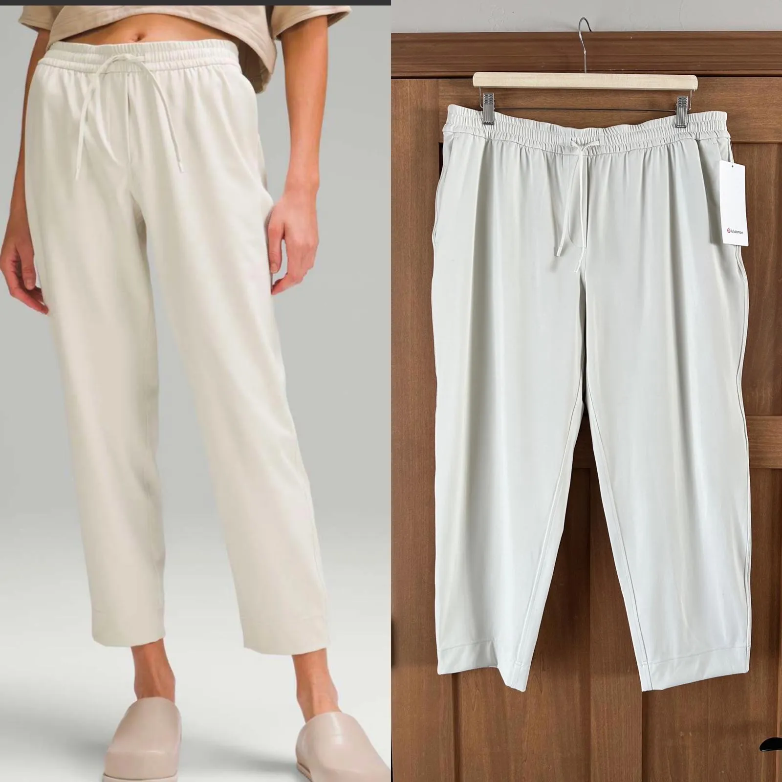 NWT Lululemon Tapered-Leg Mid-Rise 7/8 Pants Luxtreme in Bone Women’s size XL - Image 2